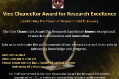 Vice Chancellor Award for  Research Excellence – 2024