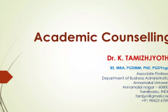 Webinar on Academic Counselling – 2022