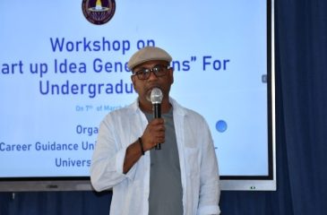 Students attending the Start-up Idea Generation Workshop at the University of Vavuniya with Mr. Partheepan