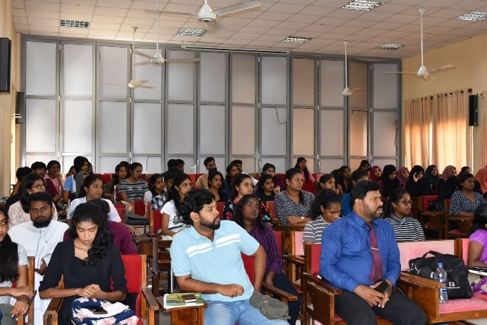 Students attending the Start-up Idea Generation Workshop at the University of Vavuniya with Mr. Partheepan
